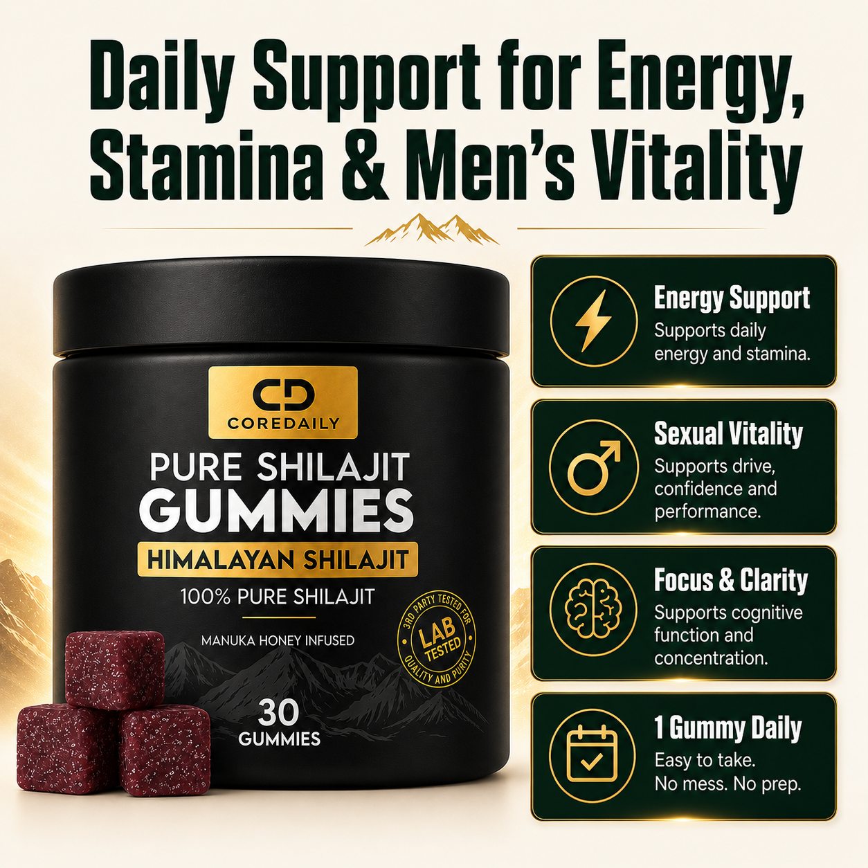 COREDAILY Shilajit® Ultimate Testosterone Revival