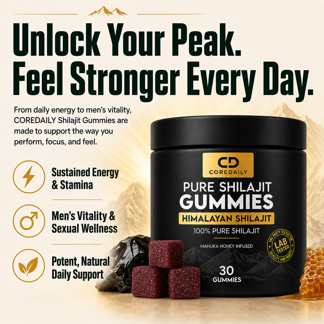 COREDAILY Shilajit® Ultimate Testosterone Revival